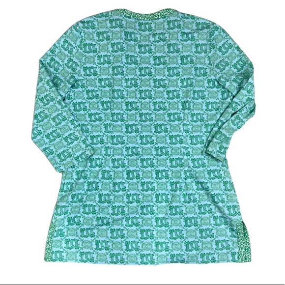 J. McLaughlin blue Asian oriental print top/ tunic. Size XL - Picture 2 of 9